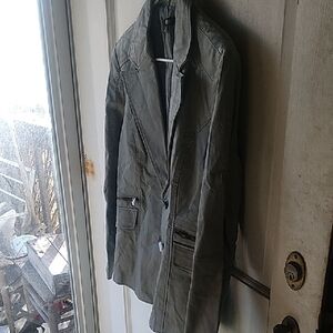 Stylish Gray Women's leather jacket metro Style. Vintage